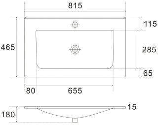Раковина керамическая Art&Max 80см AM7117-80